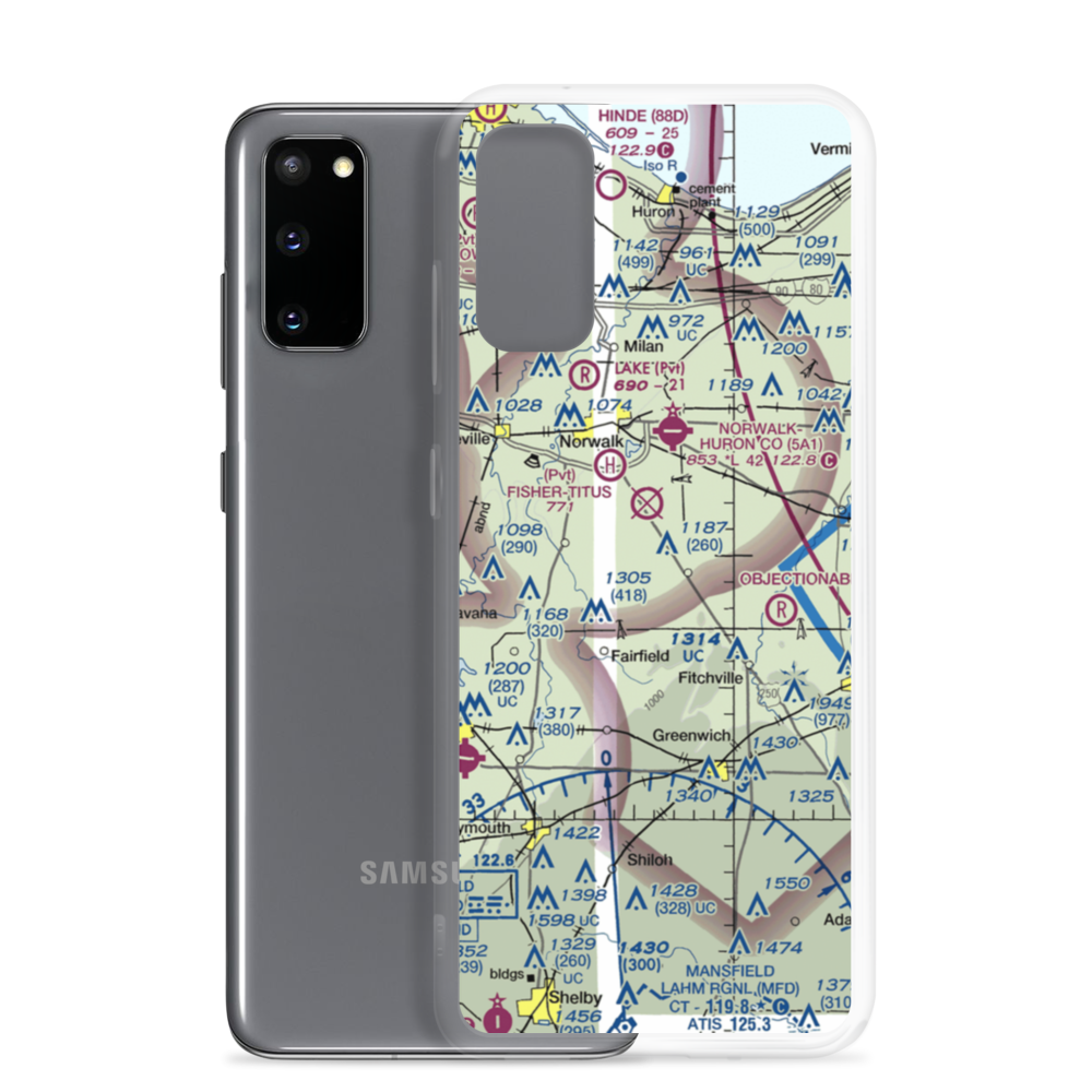 Knight Airport (1OI7) VFR Sectional Samsung Case Samsung Galaxy S20 model shown