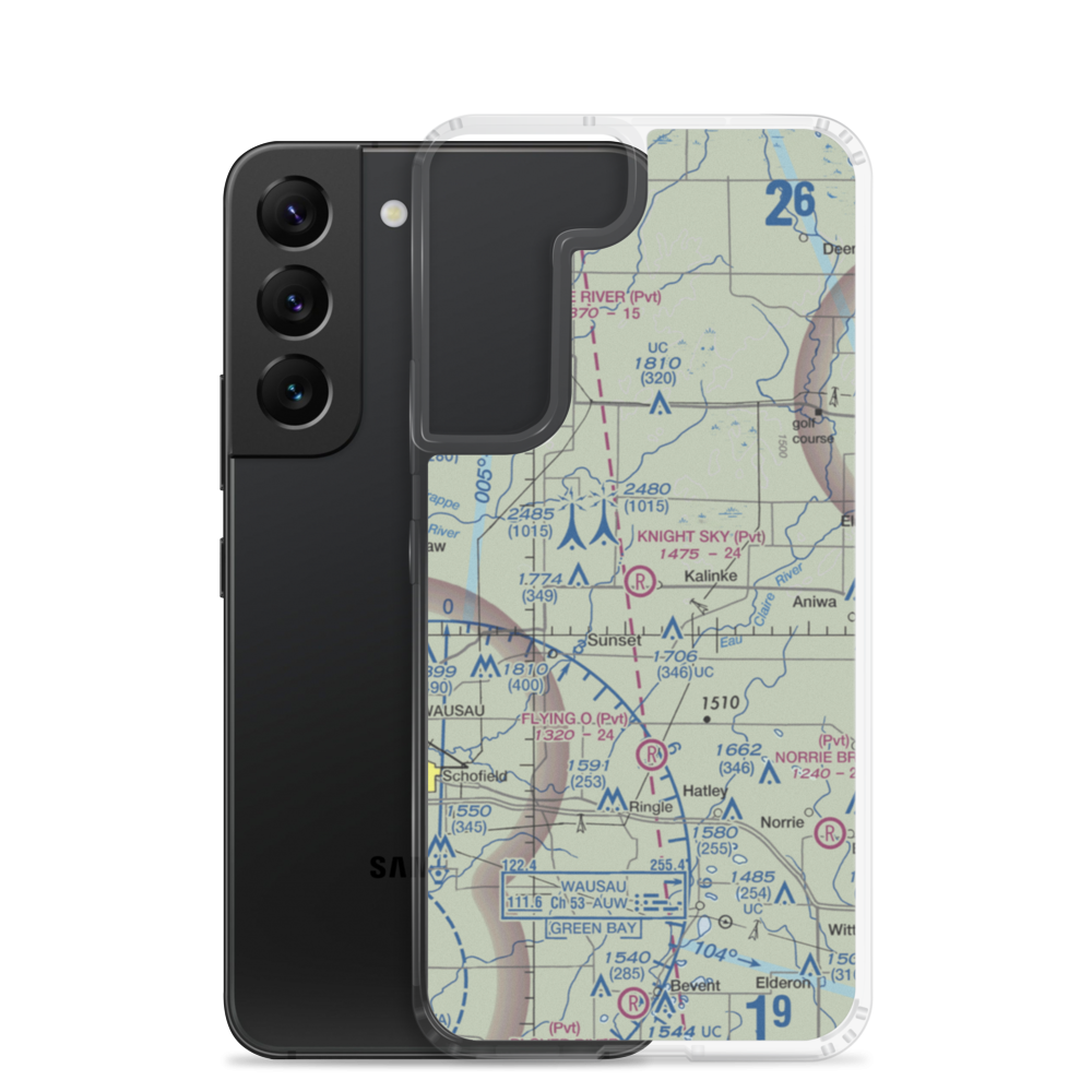Knight Sky Airport (5WN8) VFR Sectional Samsung Case Samsung Galaxy S22 model shown