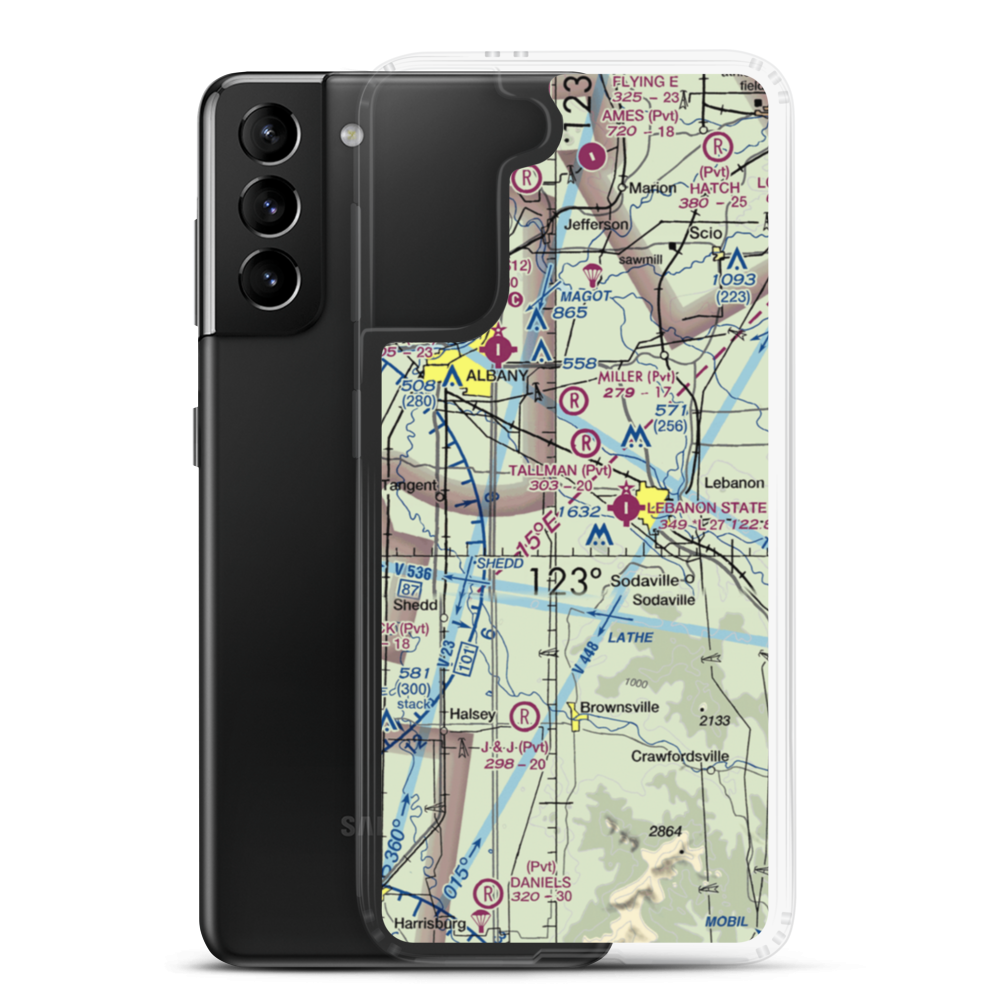 Knokey Field (6OR8) VFR Sectional Samsung Case Samsung Galaxy S21 Plus model shown
