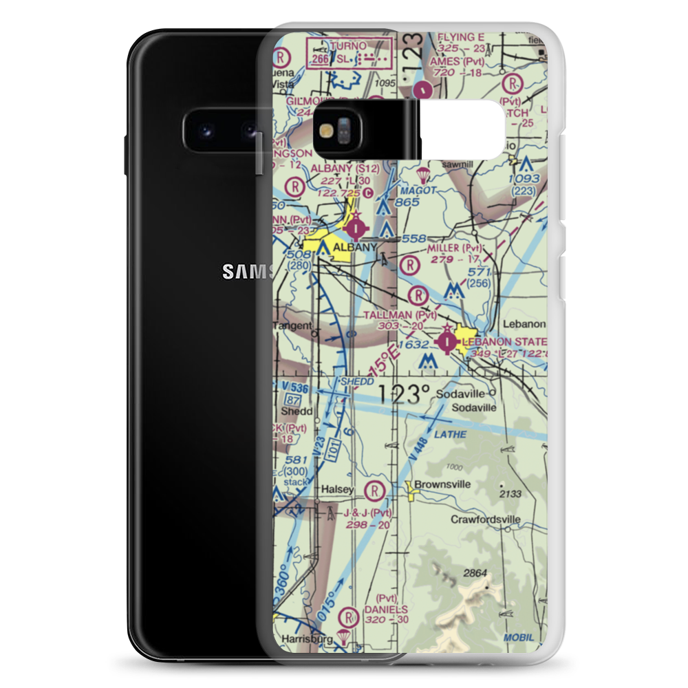 Knokey Field (6OR8) VFR Sectional Samsung Case Samsung Galaxy S10+ model shown