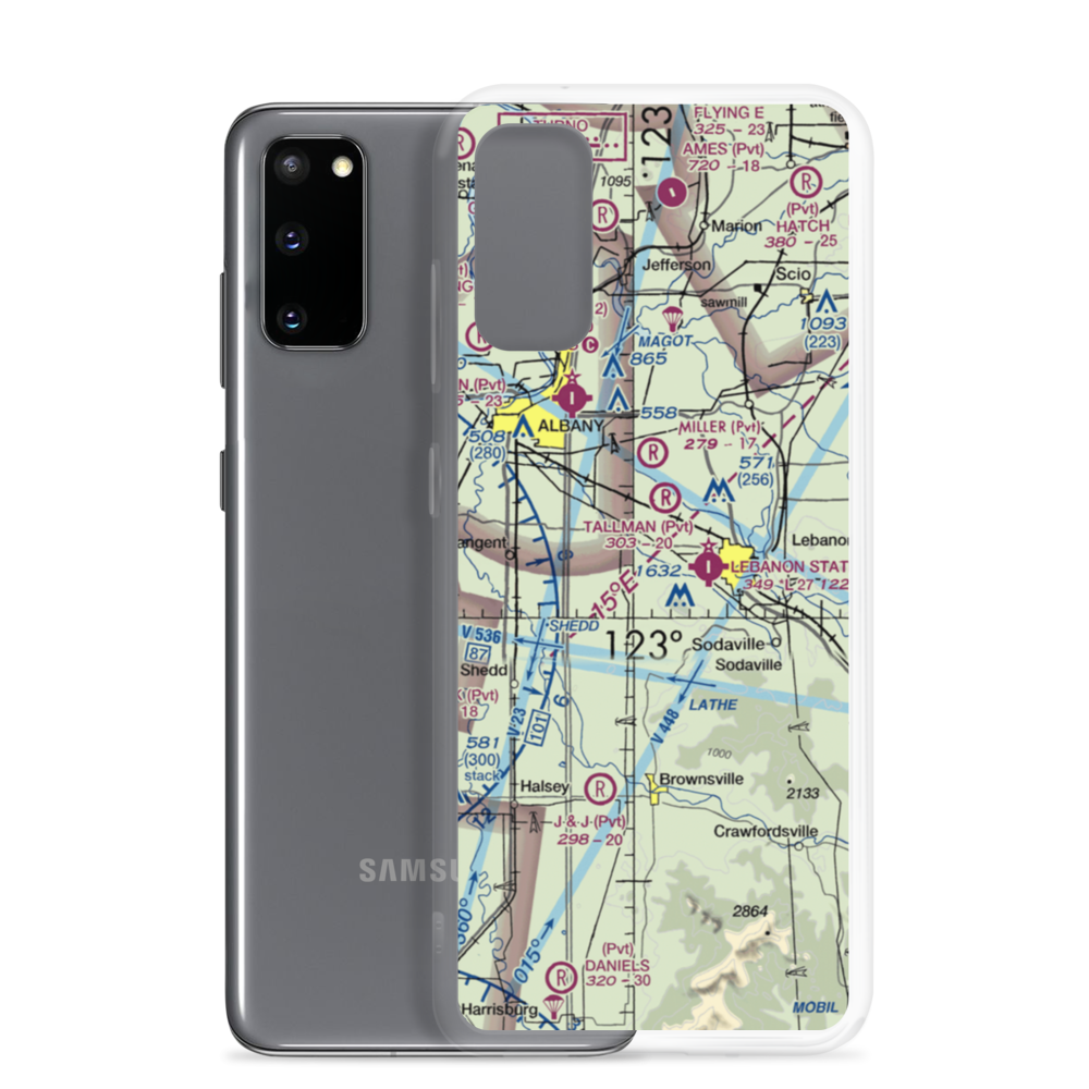 Knokey Field (6OR8) VFR Sectional Samsung Case Samsung Galaxy S20 model shown