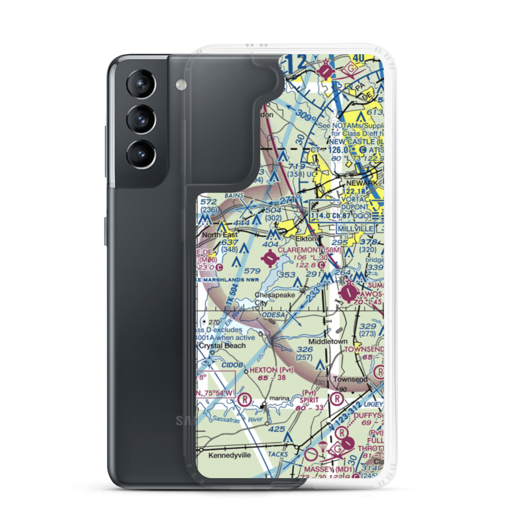 Knollwood Farm Airport (93MD) VFR Sectional Samsung Case Samsung Galaxy S21 model shown