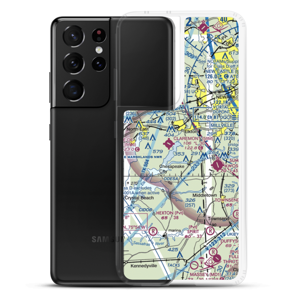 Knollwood Farm Airport (93MD) VFR Sectional Samsung Case Samsung Galaxy S21 Ultra model shown