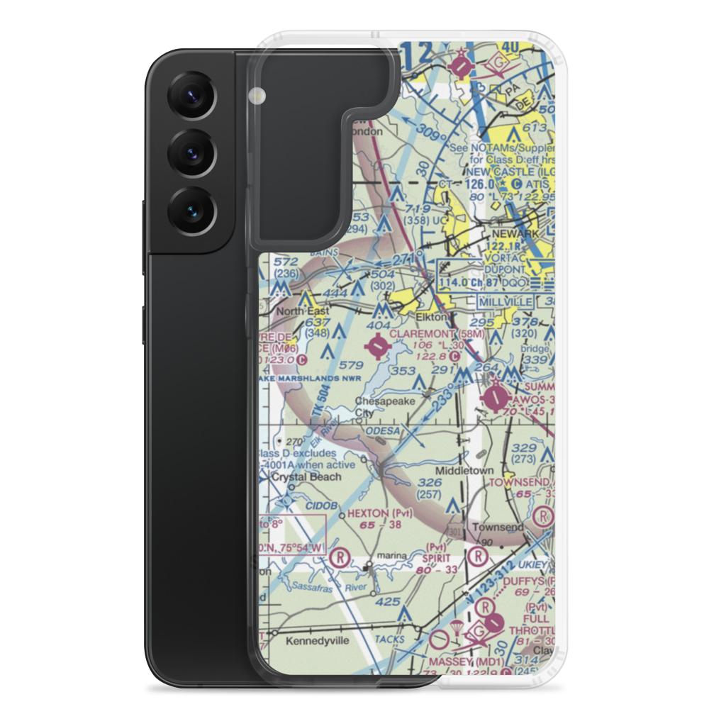 Knollwood Farm Airport (93MD) VFR Sectional Samsung Case Samsung Galaxy S22 Plus model shown
