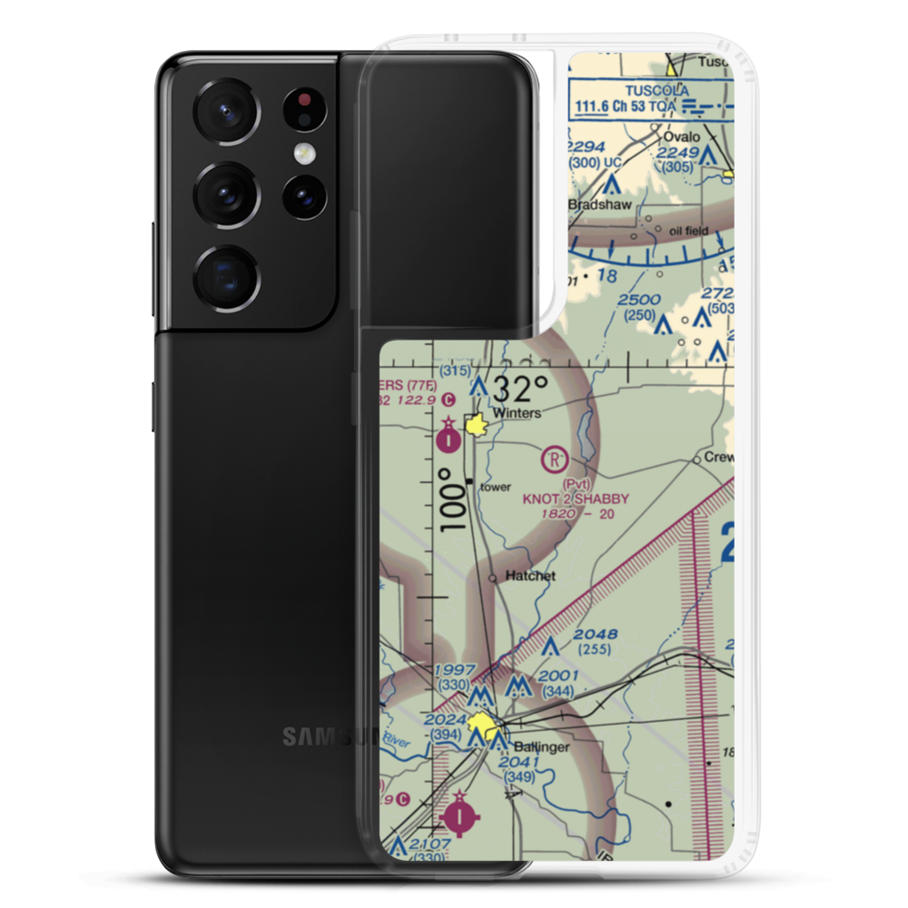 Knot 2 Shabby Airport (5TA6) VFR Sectional Samsung Case Samsung Galaxy S21 Ultra model shown