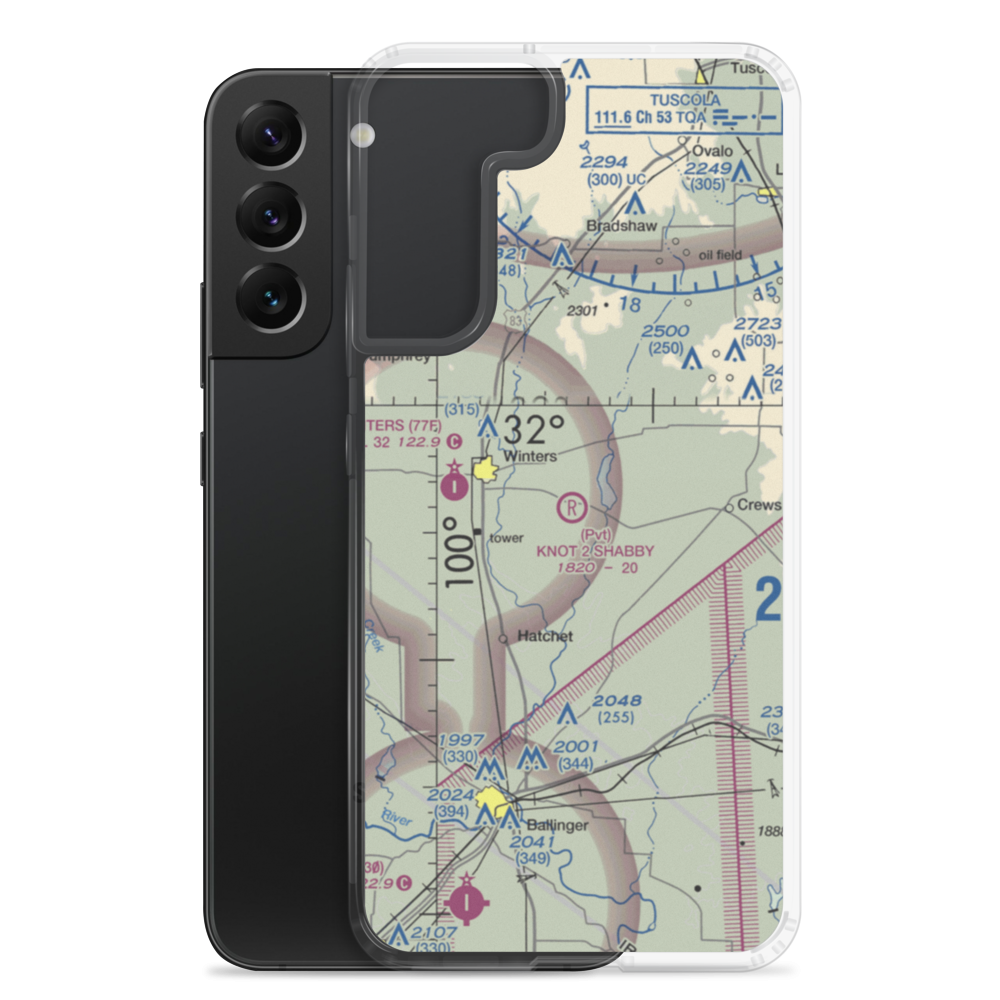 Knot 2 Shabby Airport (5TA6) VFR Sectional Samsung Case Samsung Galaxy S22 Plus model shown