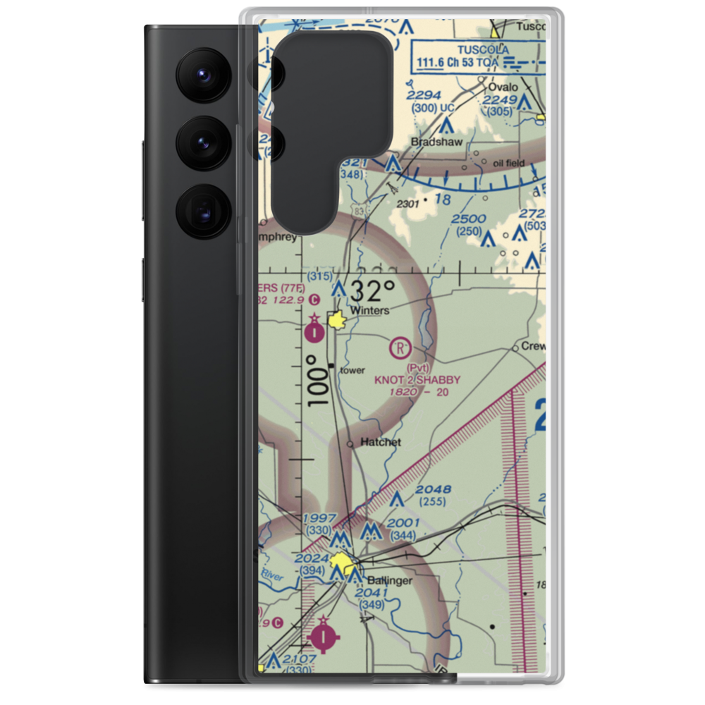 Knot 2 Shabby Airport (5TA6) VFR Sectional Samsung Case Samsung Galaxy S22 Ultra model shown