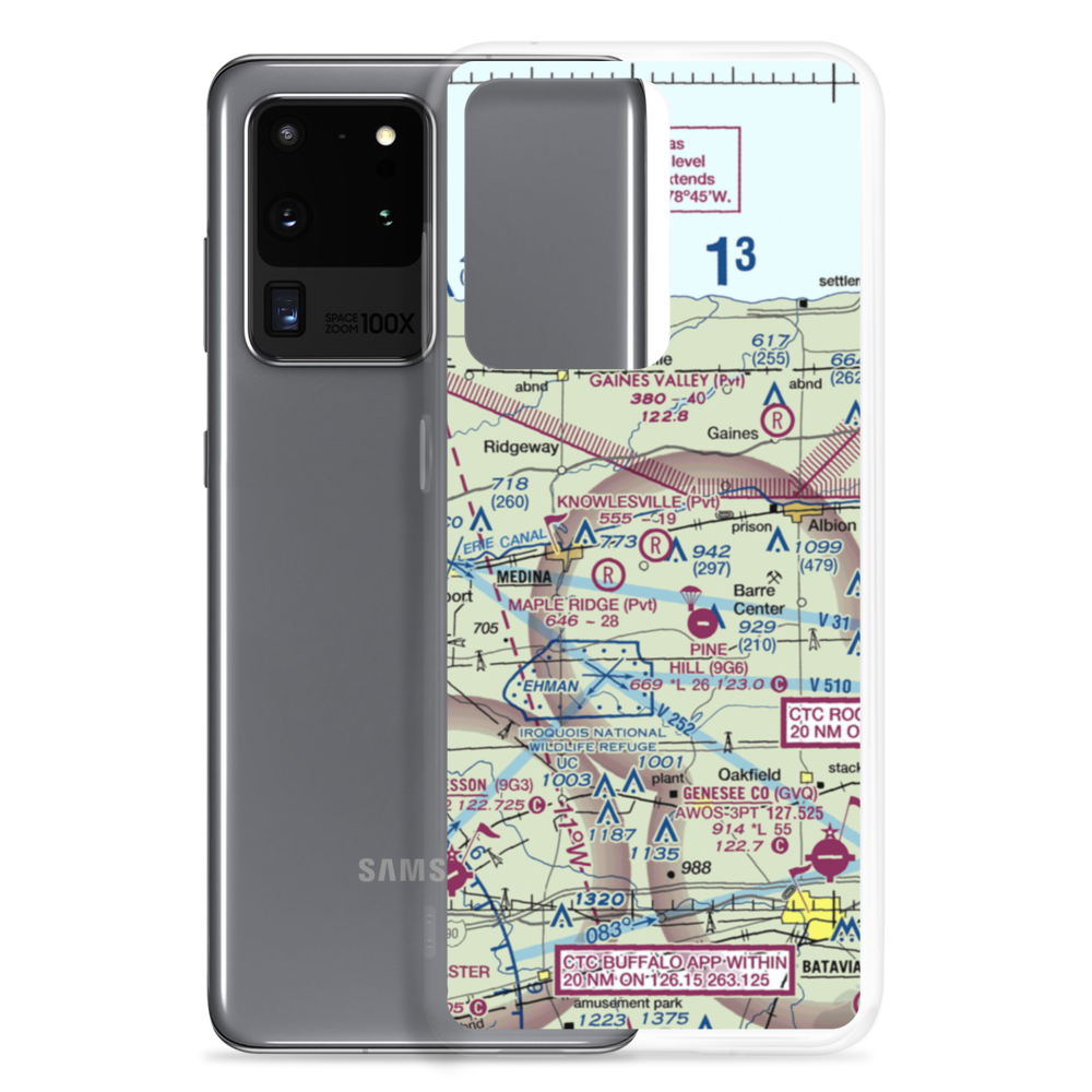 Knowlesville Airport (NY01) VFR Sectional Samsung Case Samsung Galaxy S20 Ultra model shown