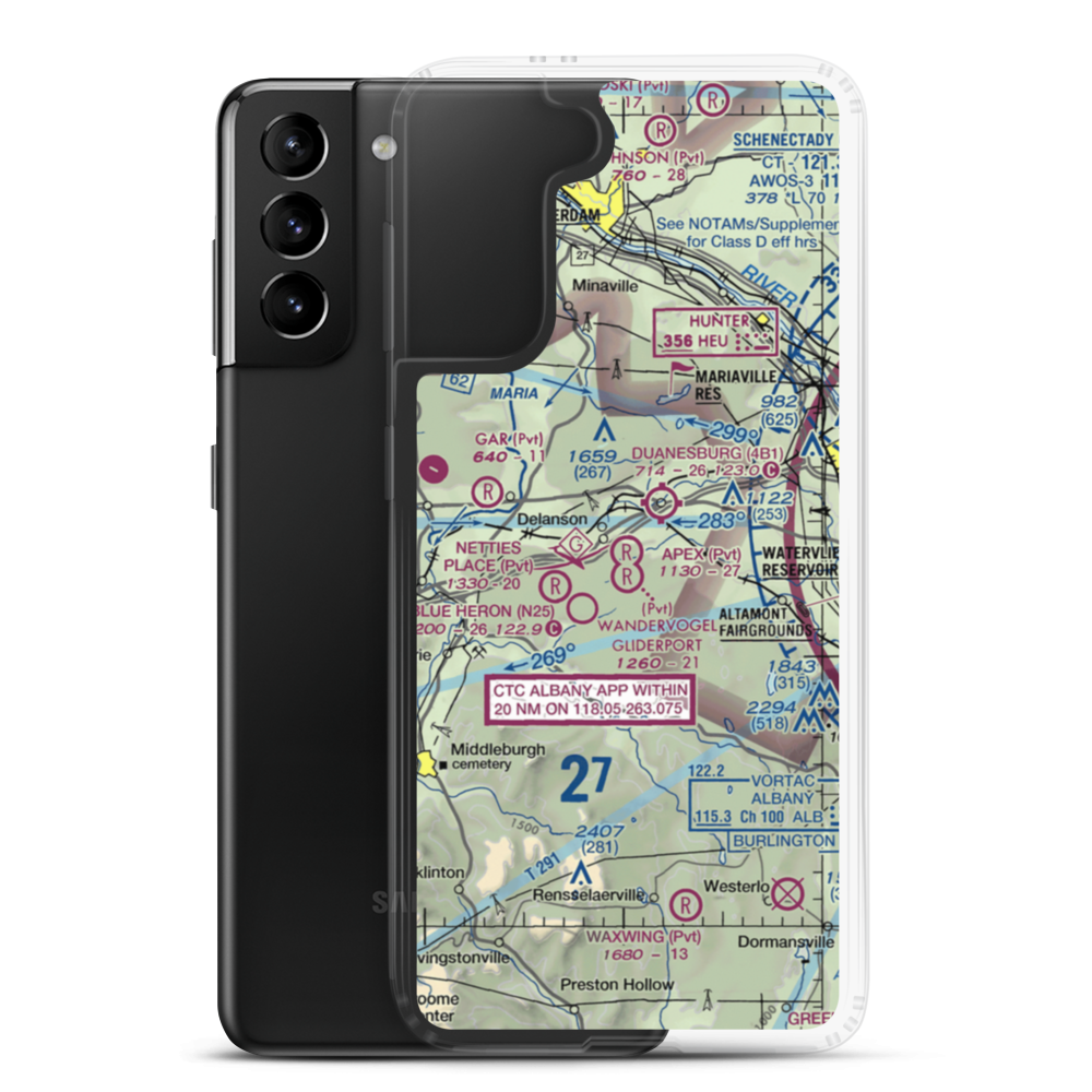 Knox Airport (N65) VFR Sectional Samsung Case Samsung Galaxy S21 Plus model shown