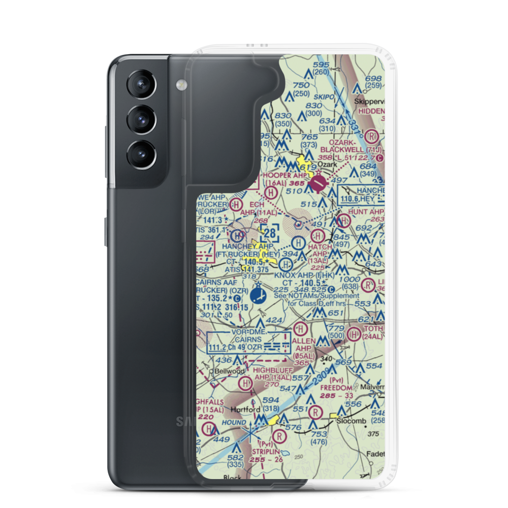 Knox Army Heliport (FHK) VFR Sectional Samsung Case Samsung Galaxy S21 model shown