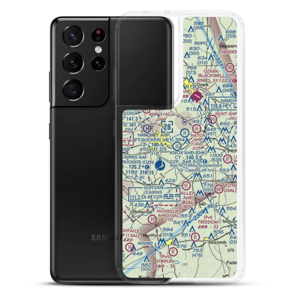 Knox Army Heliport (FHK) VFR Sectional Samsung Case Samsung Galaxy S21 Ultra model shown