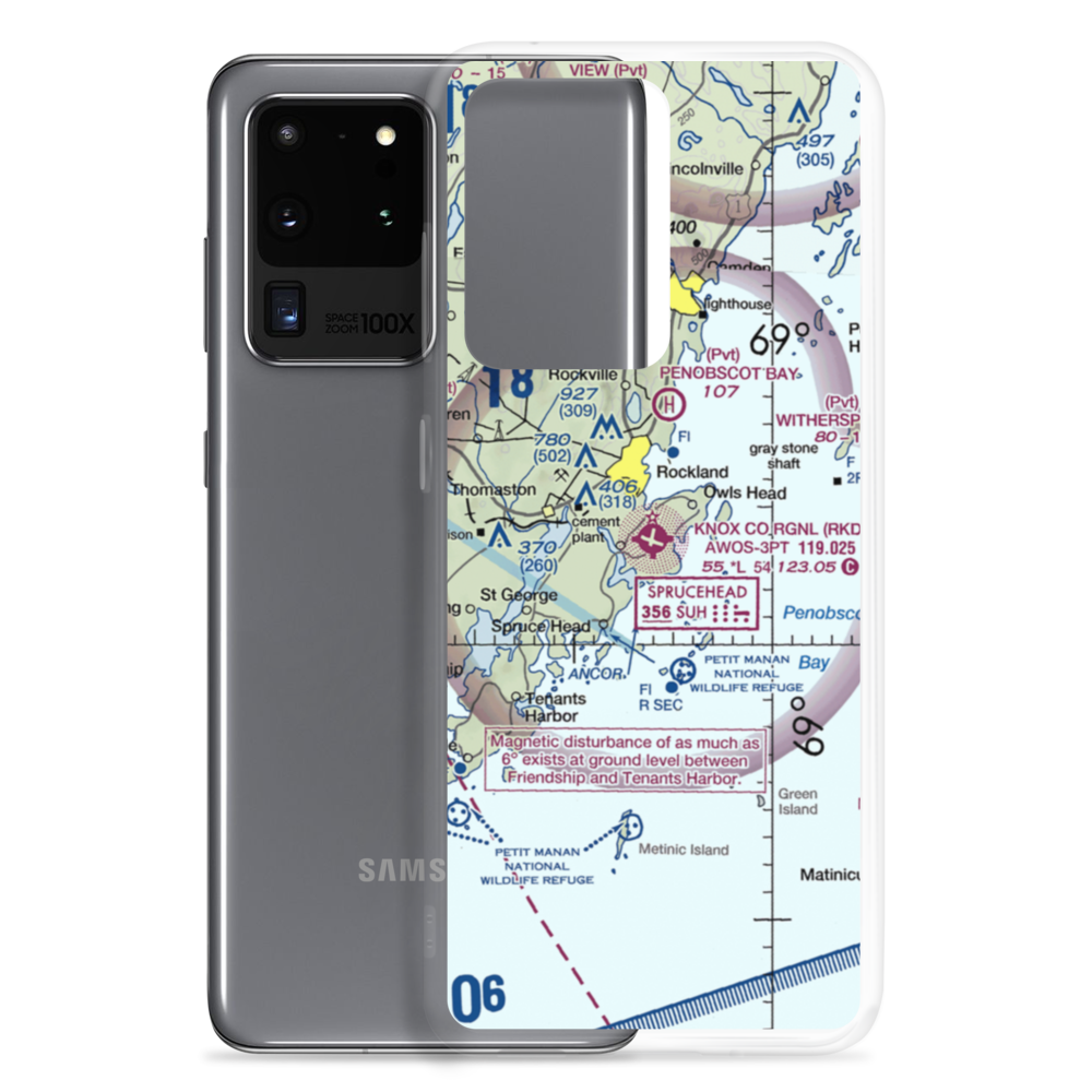 Knox County Regional Airport (RKD) VFR Sectional Samsung Case Samsung Galaxy S20 Ultra model shown
