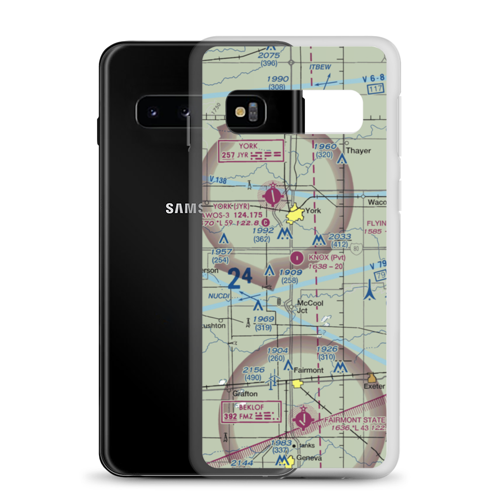 Knox Landing Airport (87NE) VFR Sectional Samsung Case Samsung Galaxy S10 model shown