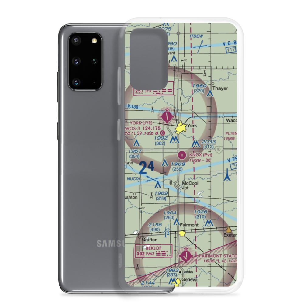 Knox Landing Airport (87NE) VFR Sectional Samsung Case Samsung Galaxy S20 Plus model shown