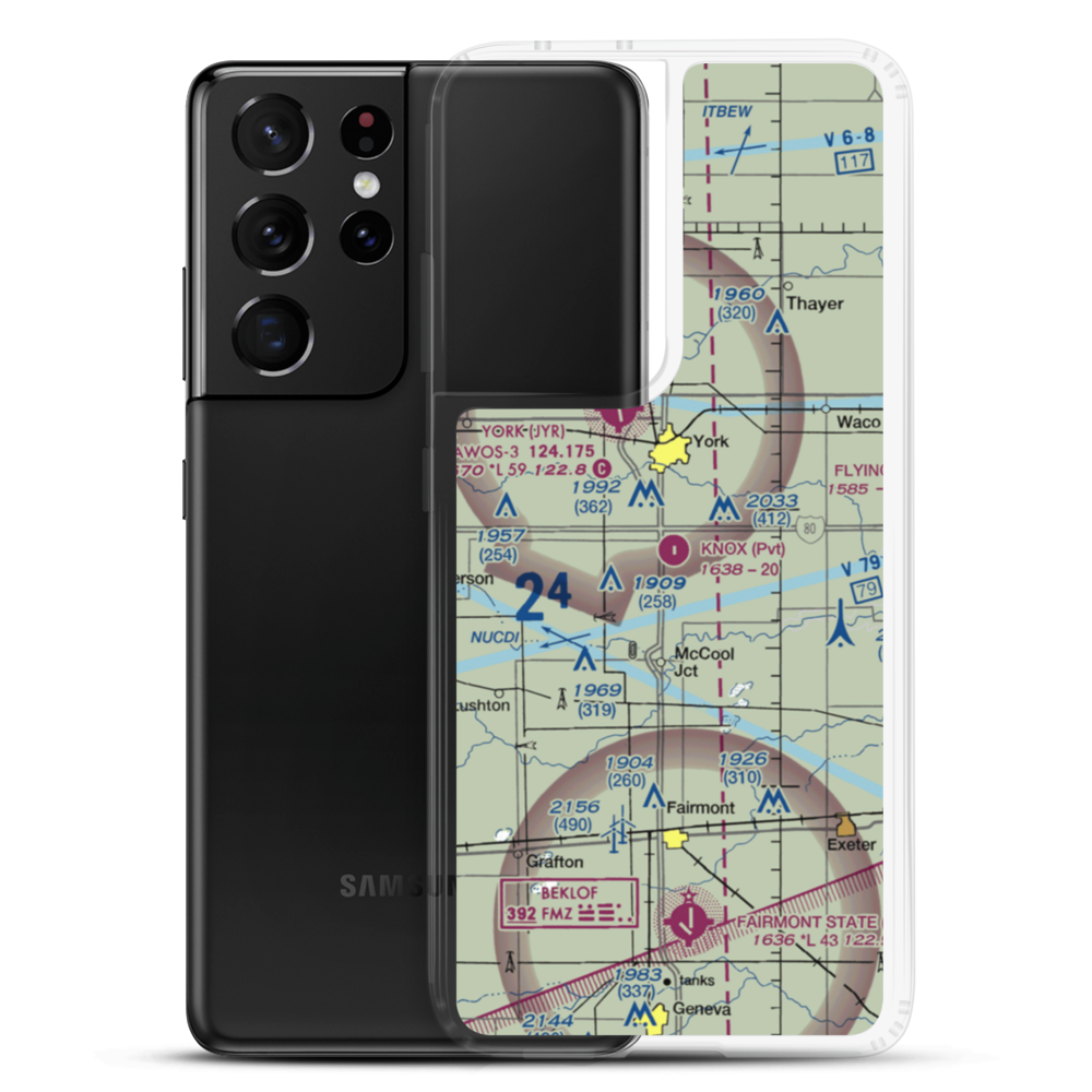 Knox Landing Airport (87NE) VFR Sectional Samsung Case Samsung Galaxy S21 Ultra model shown