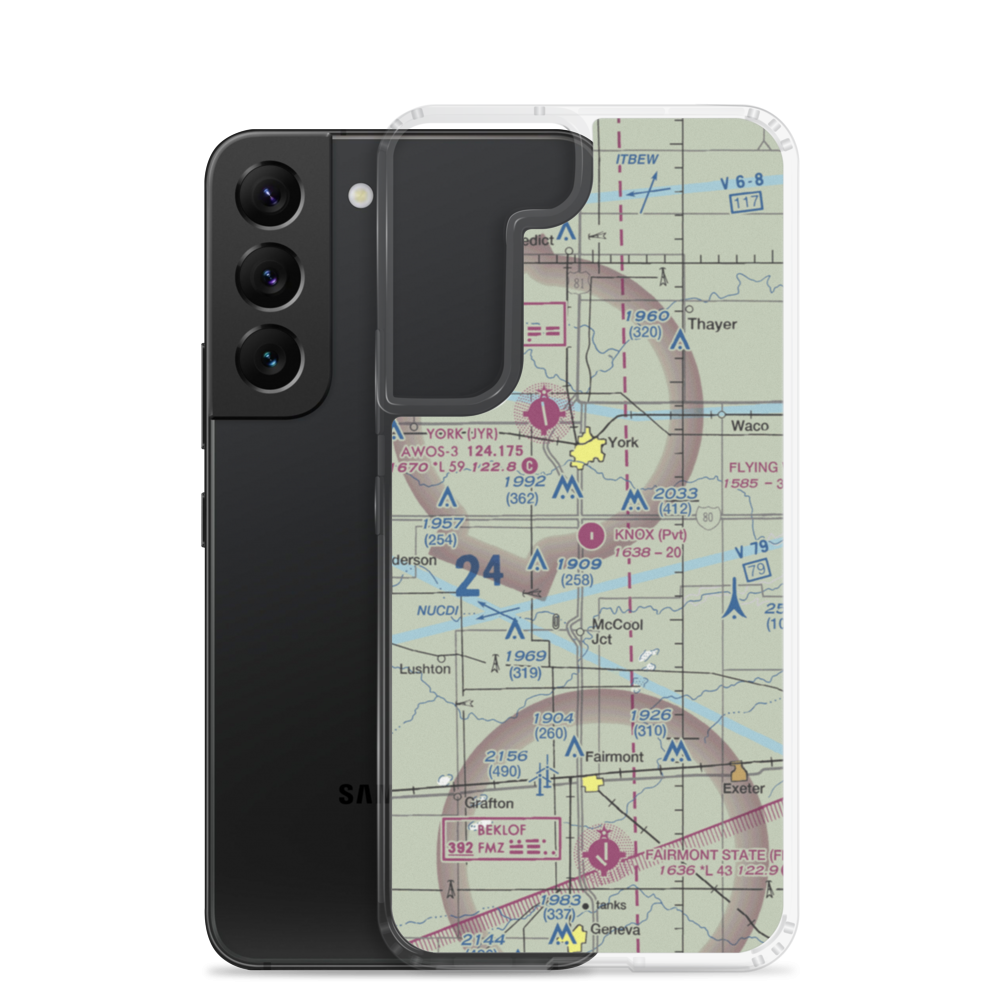 Knox Landing Airport (87NE) VFR Sectional Samsung Case Samsung Galaxy S22 model shown