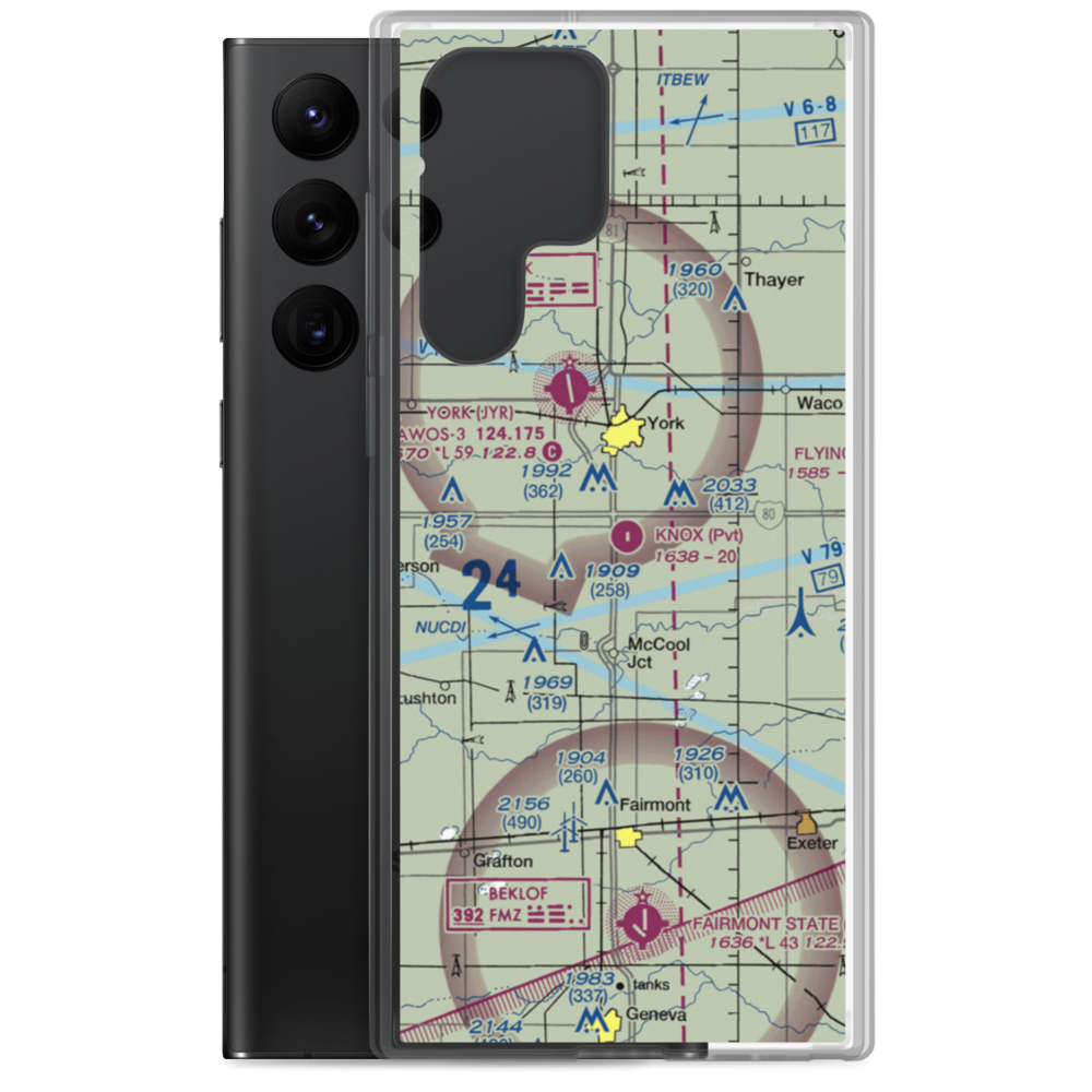 Knox Landing Airport (87NE) VFR Sectional Samsung Case Samsung Galaxy S22 Ultra model shown