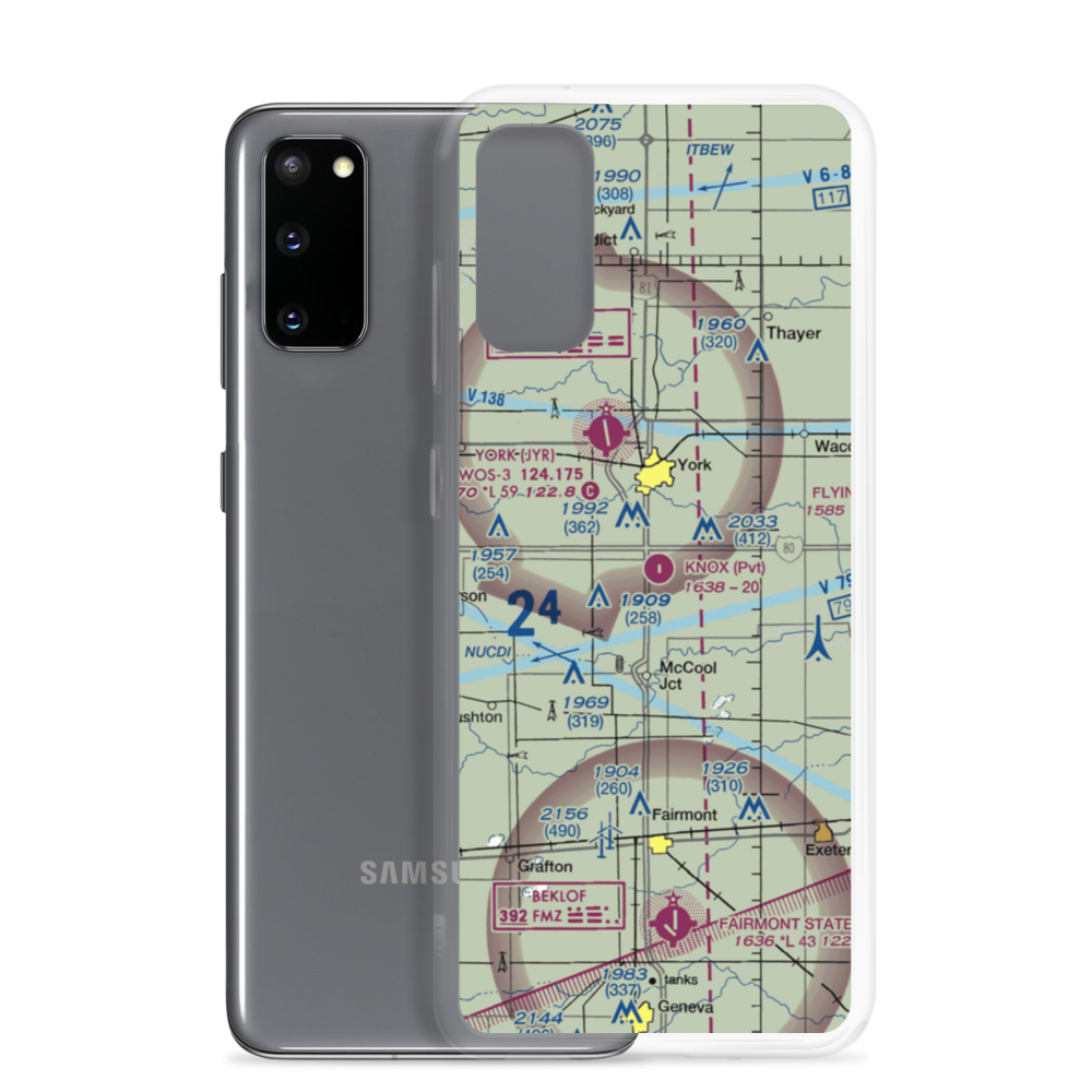 Knox Landing Airport (87NE) VFR Sectional Samsung Case Samsung Galaxy S20 model shown
