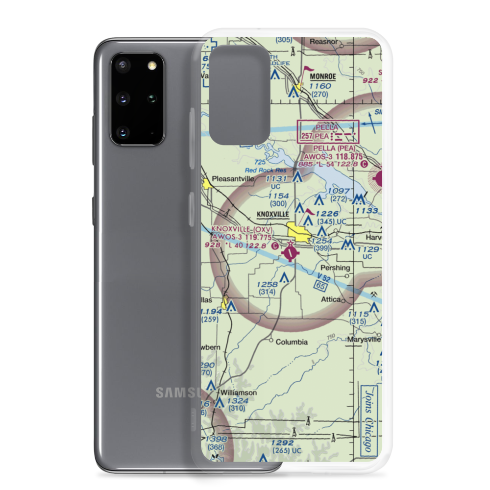Knoxville Municipal Airport (OXV) VFR Sectional Samsung Case Samsung Galaxy S20 Plus model shown