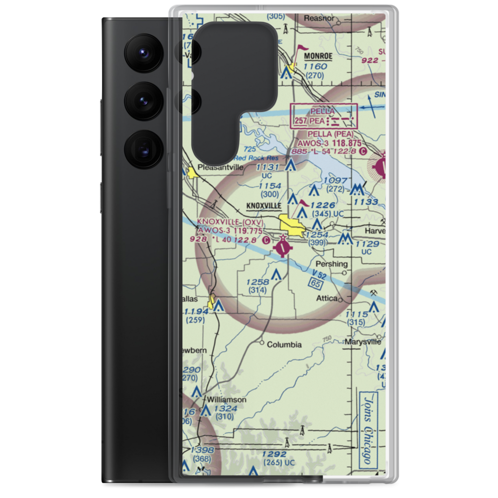 Knoxville Municipal Airport (OXV) VFR Sectional Samsung Case Samsung Galaxy S22 Ultra model shown