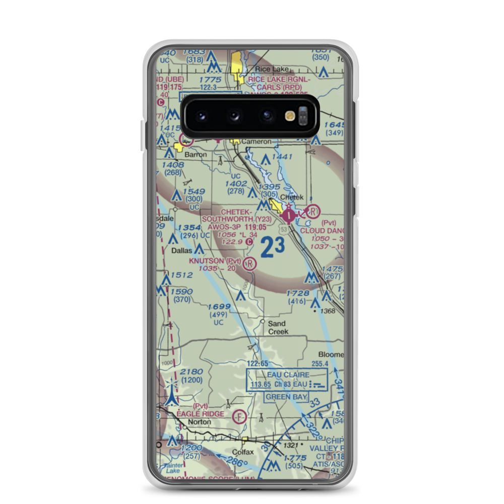 Knutson Farms Airport (3WN6) VFR Sectional Samsung Case Samsung Galaxy S10 model shown
