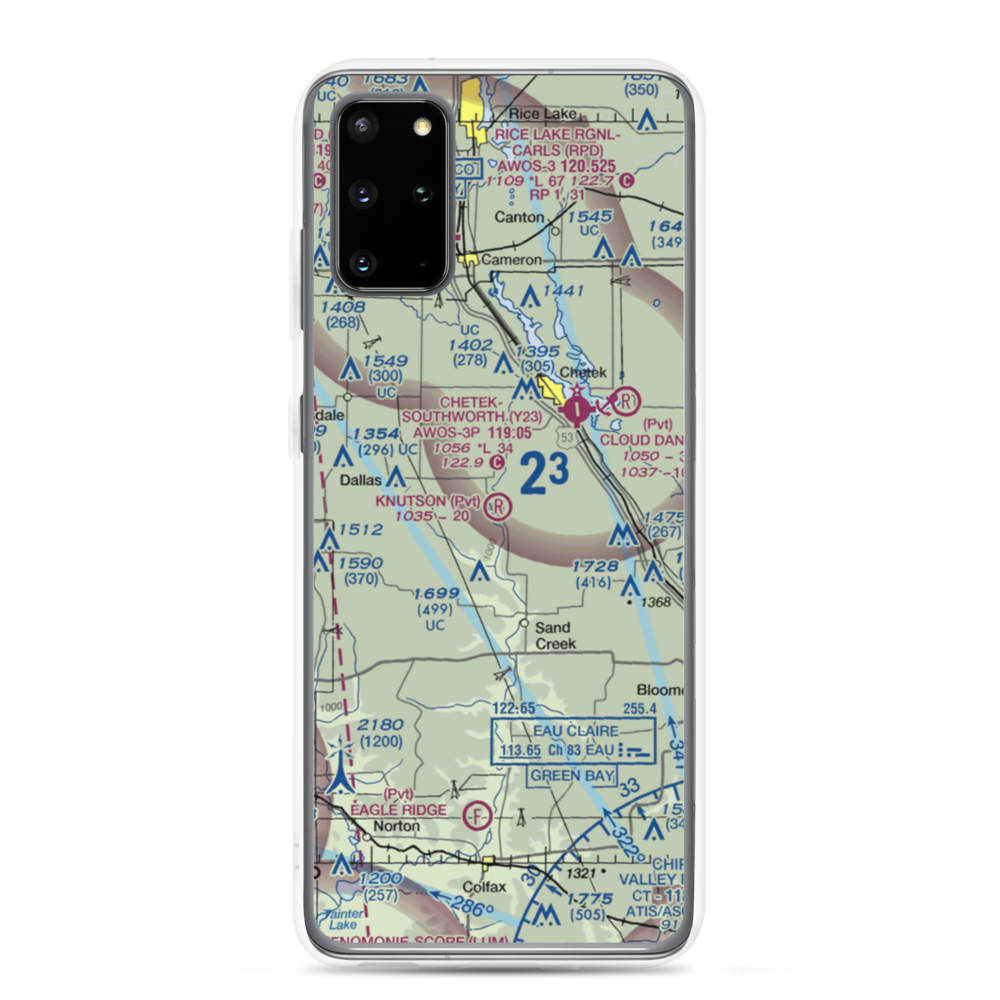 Knutson Farms Airport (3WN6) VFR Sectional Samsung Case Samsung Galaxy S20 Plus model shown