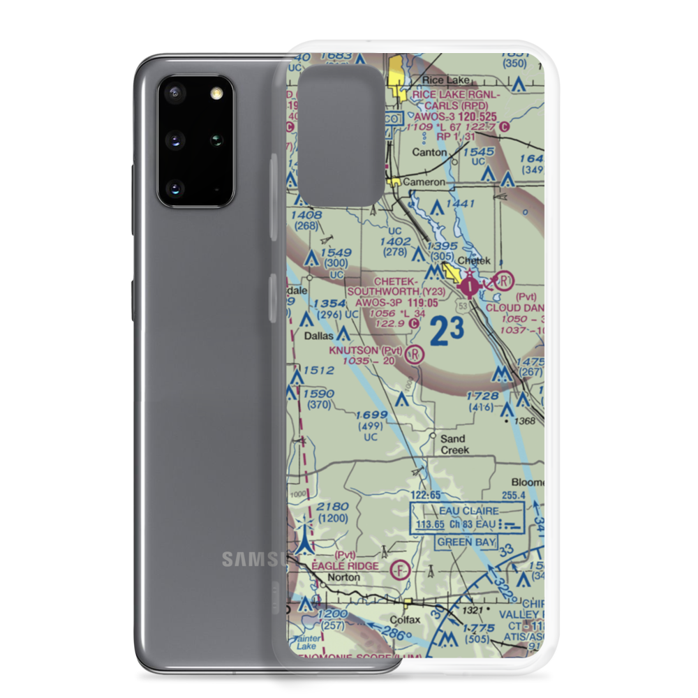 Knutson Farms Airport (3WN6) VFR Sectional Samsung Case Samsung Galaxy S20 Plus model shown