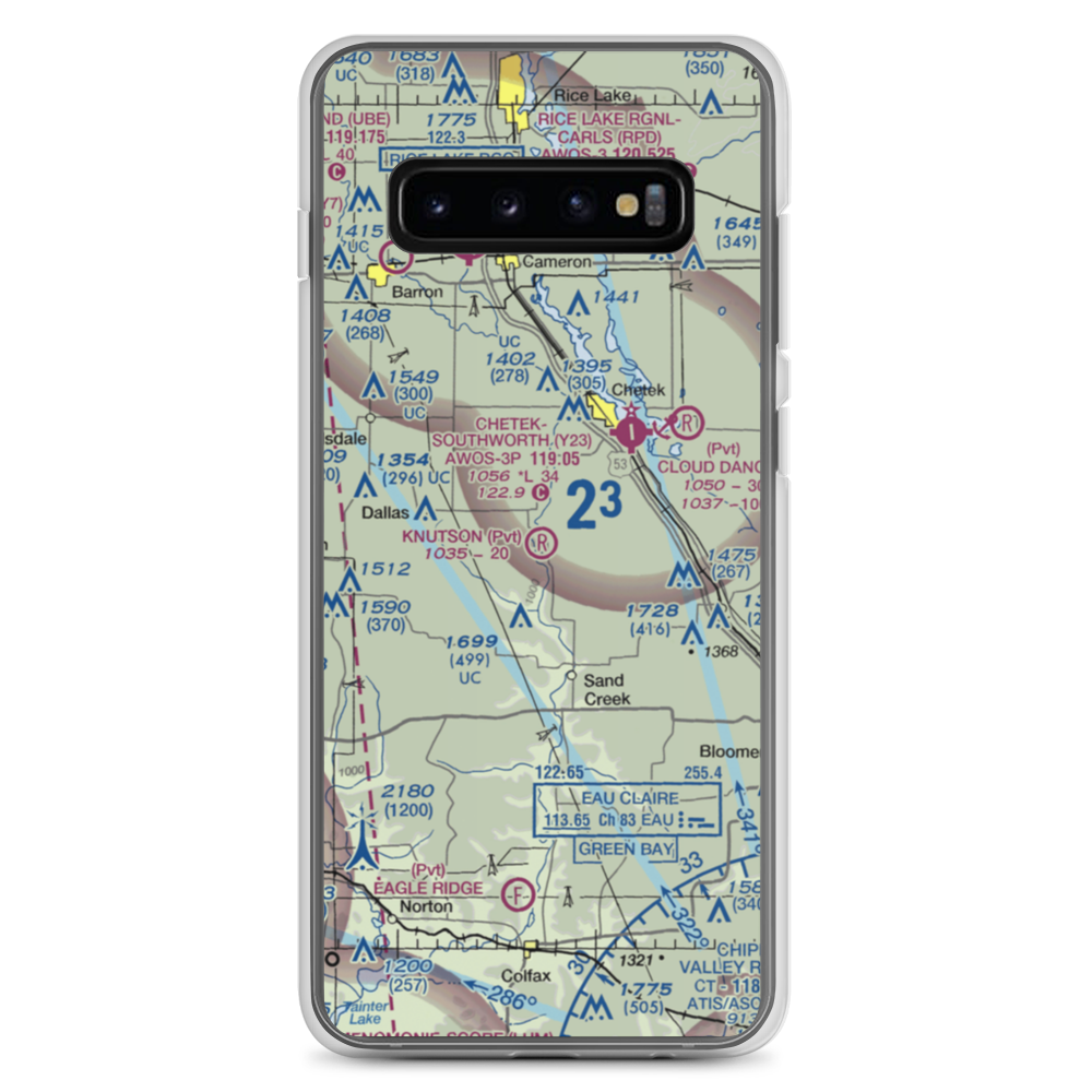 Knutson Farms Airport (3WN6) VFR Sectional Samsung Case Samsung Galaxy S10+ model shown