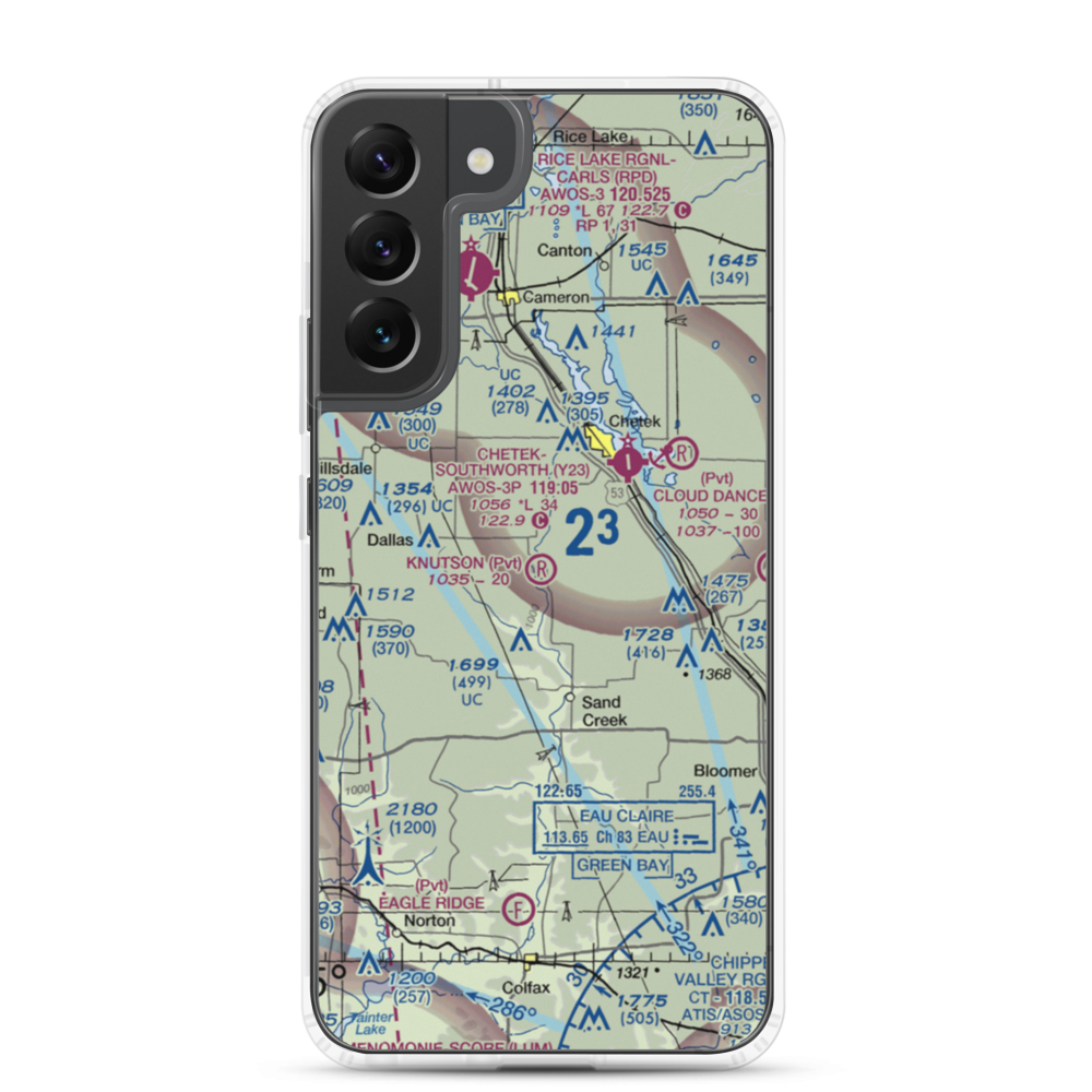 Knutson Farms Airport (3WN6) VFR Sectional Samsung Case Samsung Galaxy S22 Plus model shown