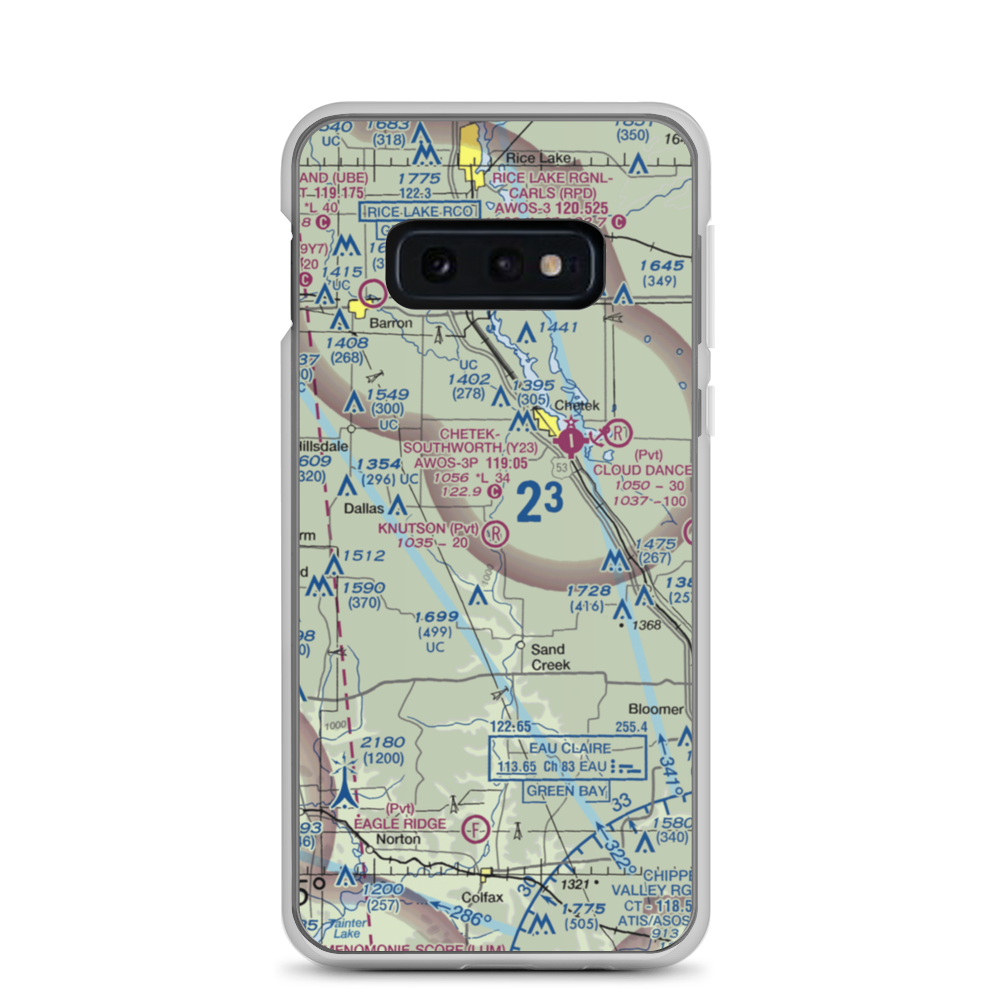 Knutson Farms Airport (3WN6) VFR Sectional Samsung Case Samsung Galaxy S10e model shown
