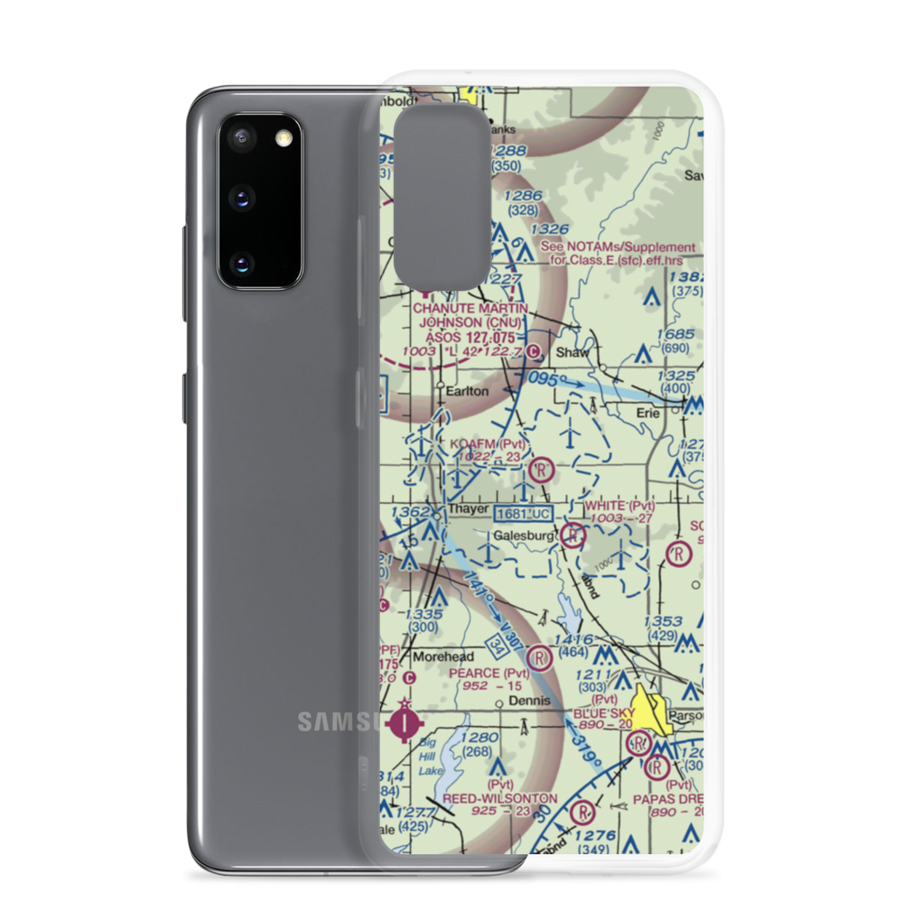 Koafm Airport (45KS) VFR Sectional Samsung Case Samsung Galaxy S20 model shown