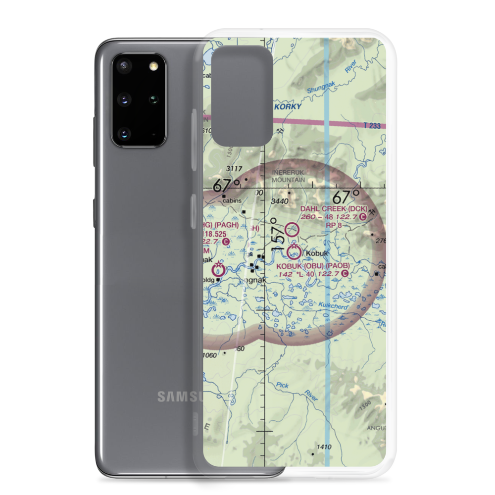 Kobuk Airport (OBU) VFR Sectional Samsung Case Samsung Galaxy S20 Plus model shown