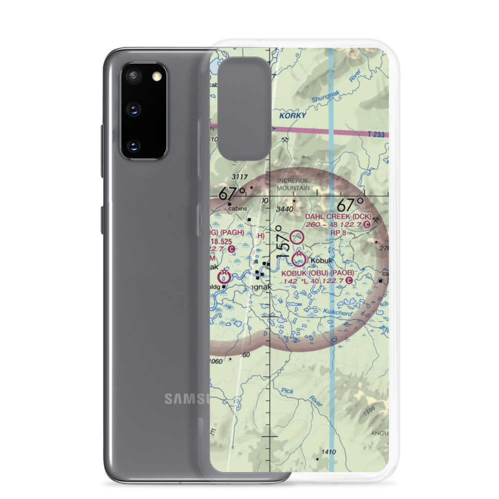 Kobuk Airport (OBU) VFR Sectional Samsung Case Samsung Galaxy S20 model shown