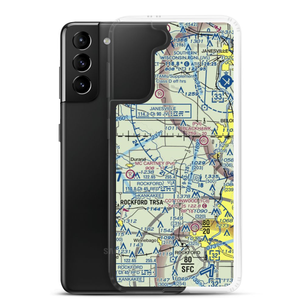 Koch Airport (IS71) VFR Sectional Samsung Case Samsung Galaxy S21 Plus model shown