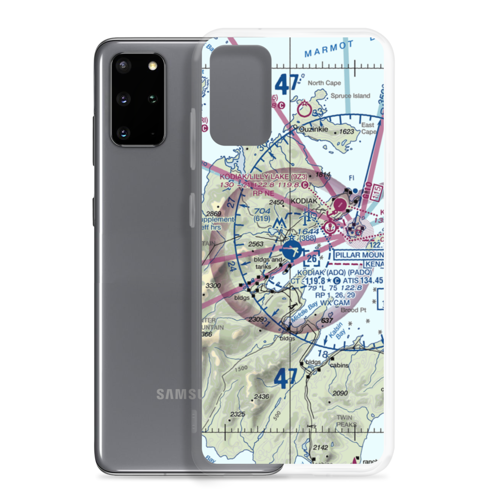 Kodiak Airport (ADQ) VFR Sectional Samsung Case Samsung Galaxy S20 Plus model shown