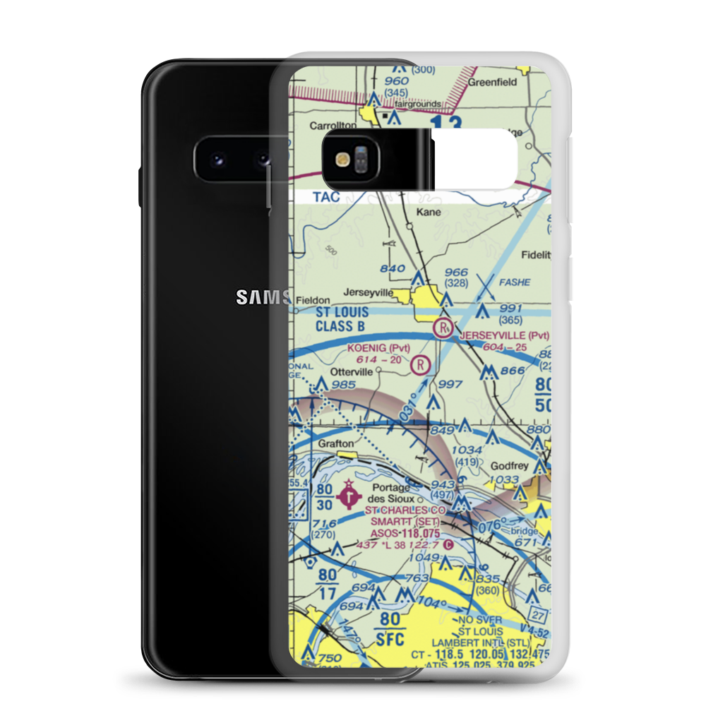 Koenig Airport (0LL3) VFR Sectional Samsung Case Samsung Galaxy S10 model shown