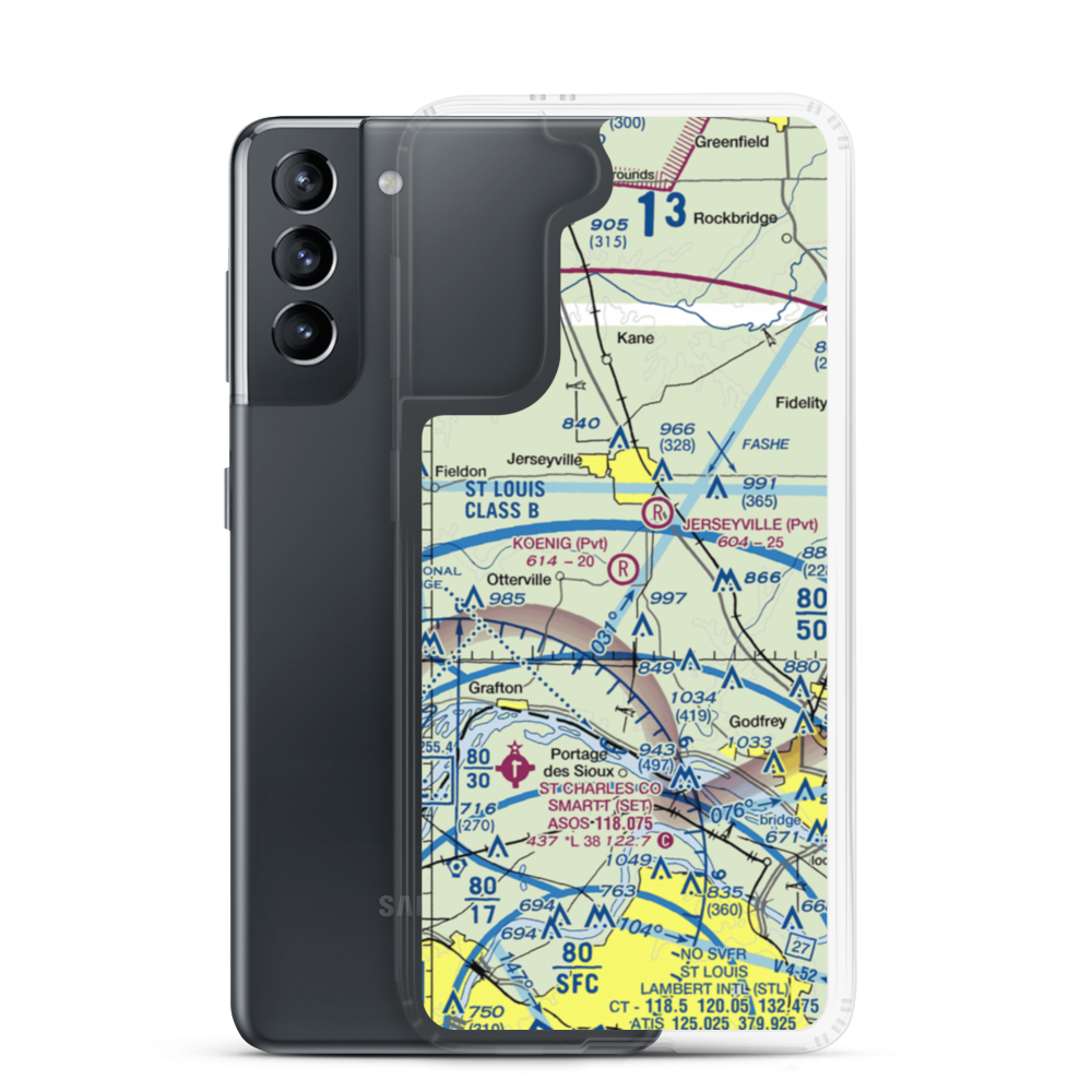 Koenig Airport (0LL3) VFR Sectional Samsung Case Samsung Galaxy S21 model shown