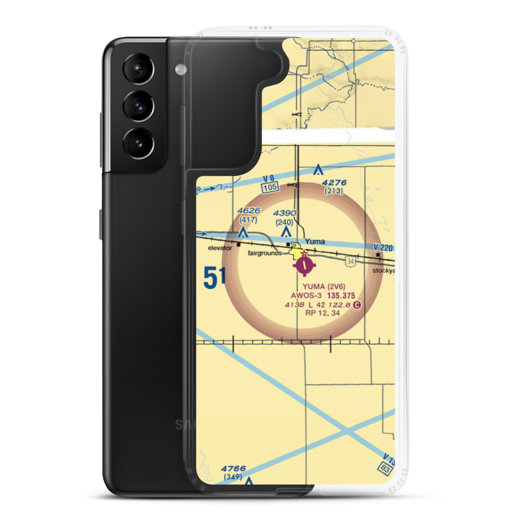 Koenig Airport (8CO8) VFR Sectional Samsung Case Samsung Galaxy S21 Plus model shown