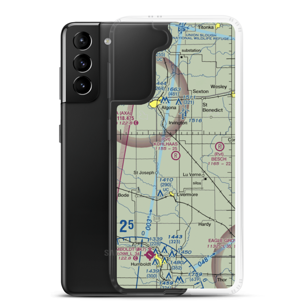 Kohlhaas Airport (IA83) VFR Sectional Samsung Case Samsung Galaxy S21 Plus model shown