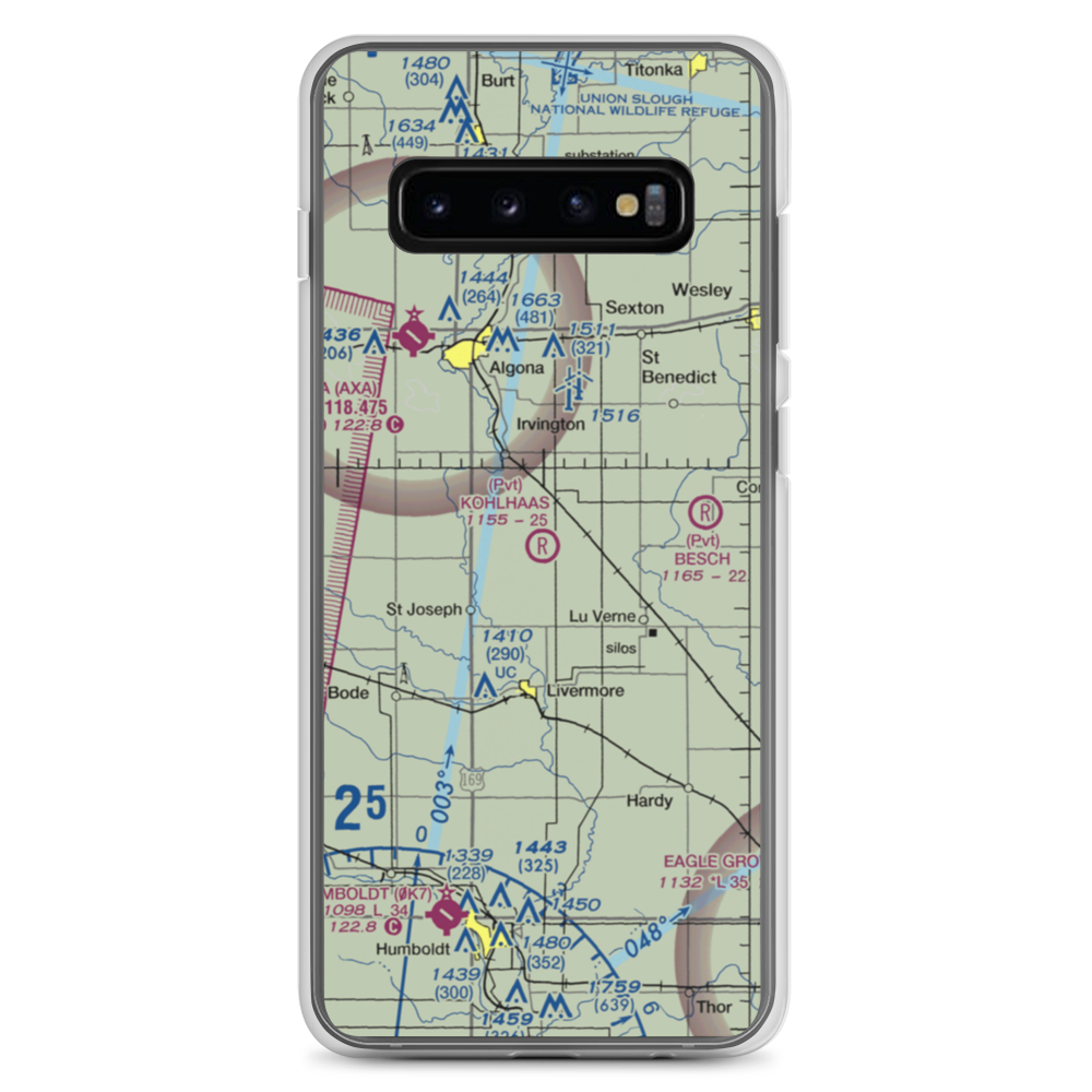 Kohlhaas Airport (IA83) VFR Sectional Samsung Case Samsung Galaxy S10+ model shown