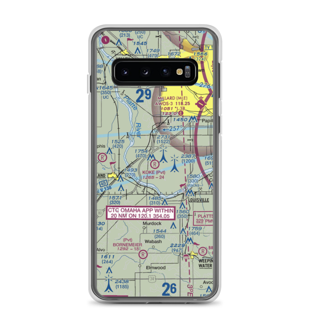 Koke Airport (NE49) VFR Sectional Samsung Case Samsung Galaxy S10 model shown