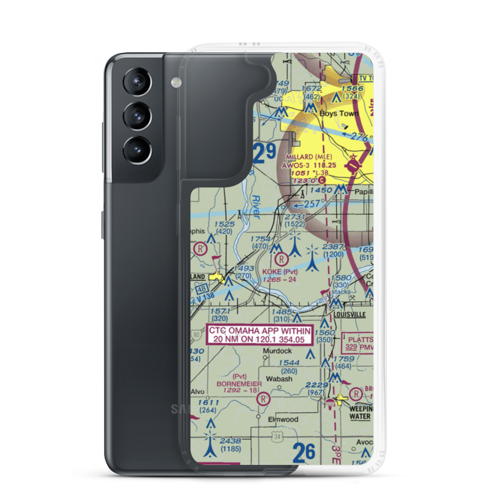 Koke Airport (NE49) VFR Sectional Samsung Case Samsung Galaxy S21 model shown