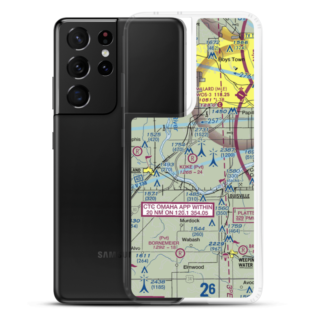 Koke Airport (NE49) VFR Sectional Samsung Case Samsung Galaxy S21 Ultra model shown
