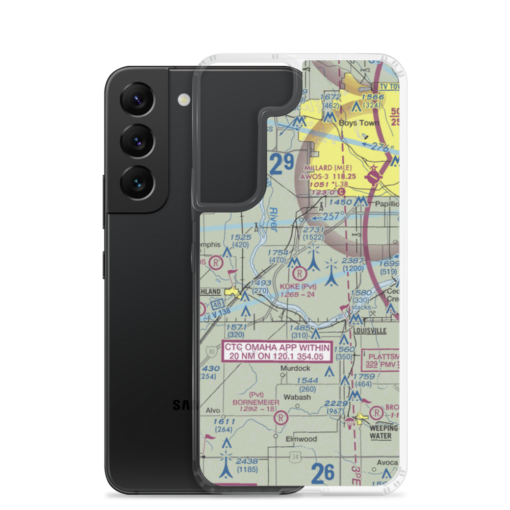 Koke Airport (NE49) VFR Sectional Samsung Case Samsung Galaxy S22 model shown