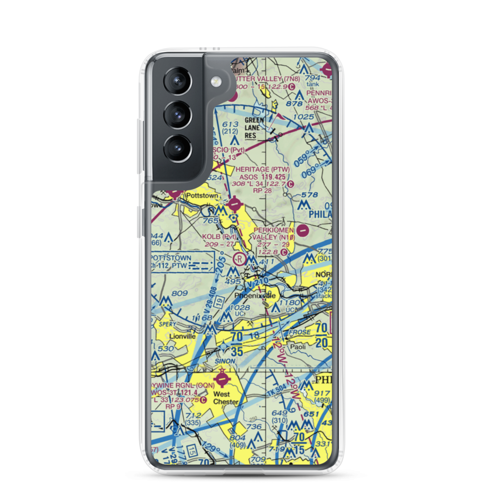 Kolb Airport (43PA) VFR Sectional Samsung Case Samsung Galaxy S21 model shown
