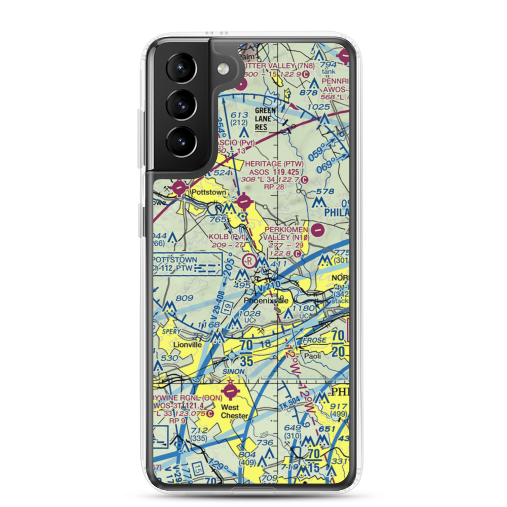 Kolb Airport (43PA) VFR Sectional Samsung Case Samsung Galaxy S21 Plus model shown