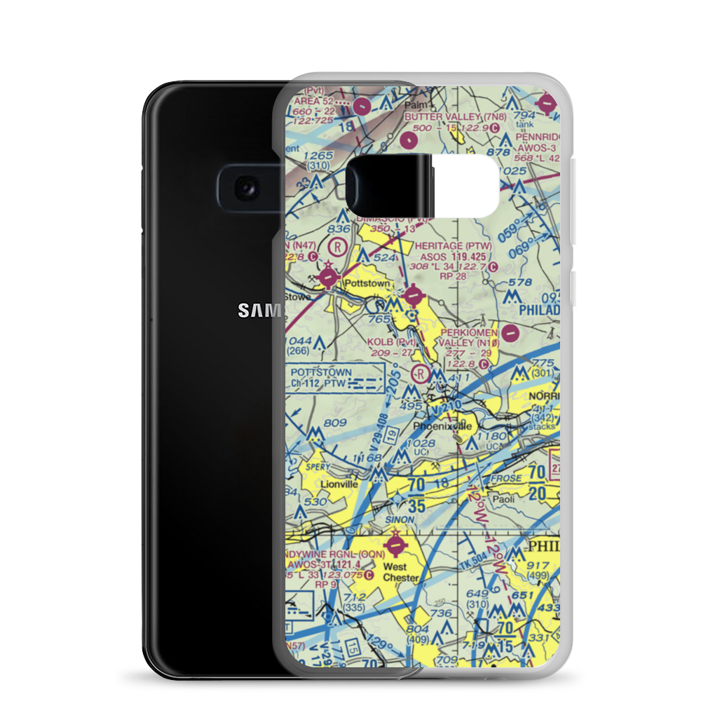 Kolb Airport (43PA) VFR Sectional Samsung Case Samsung Galaxy S10e model shown