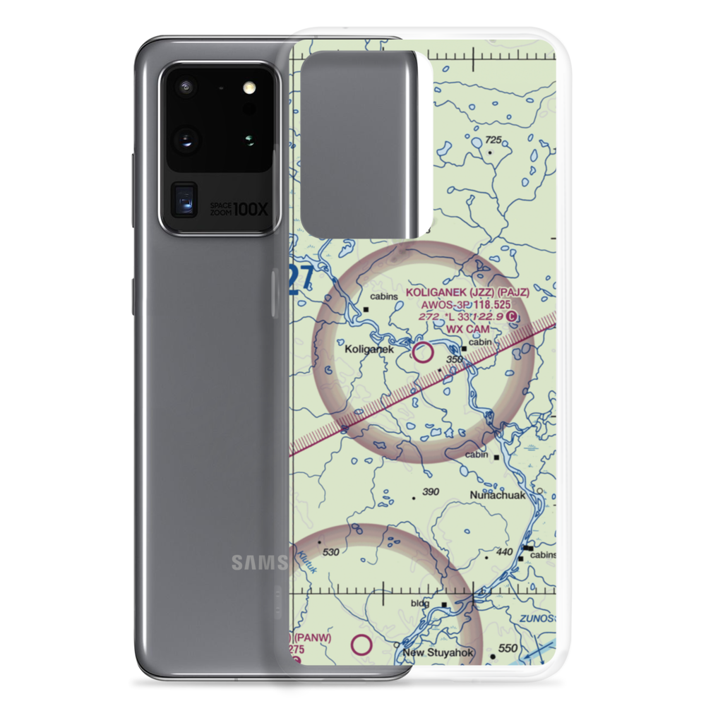 Koliganek Airport (JZZ) VFR Sectional Samsung Case Samsung Galaxy S20 Ultra model shown