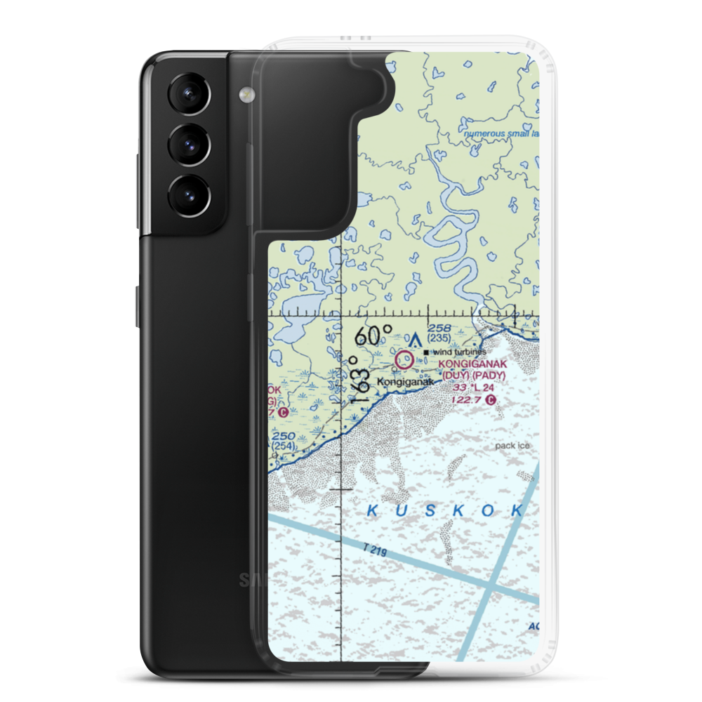 Kongiganak Airport (DUY) VFR Sectional Samsung Case Samsung Galaxy S21 Plus model shown