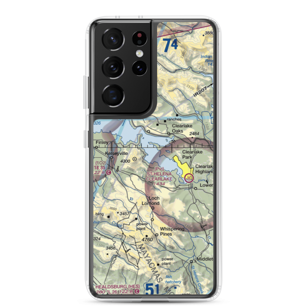 Konocti  - Clear Lake Seaplane Base (5CA9) VFR Sectional Samsung Case Samsung Galaxy S21 Ultra model shown